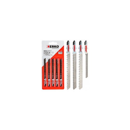 Lames de scies sauteuses hcs pour bois - wood perfect 5 lames T101D 6 tpi (4 mm) 'T' 75 mm Coupe universelle - Erko