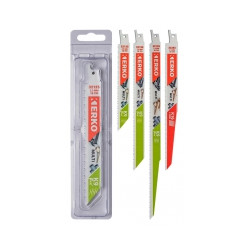 Lames de scie sabre bi-metal multi-usages 5 lames 10 tpi (2,5 mm) 228 x 22 x 1,6 mm de marque Erko, référence: B9661100