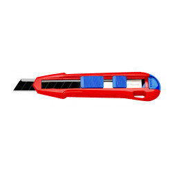 Cutter a dos de lame retractable- cutix Cutter 18 mm autobloquant + barre stabilisatrice de marque KNIPEX , référence: B9668400