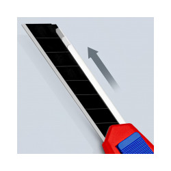 Cutter a dos de lame retractable- cutix Cutter 18 mm autobloquant + barre stabilisatrice - KNIPEX 