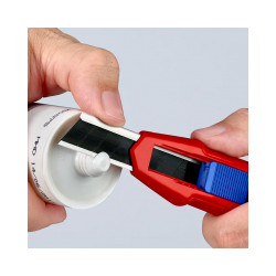 Cutter a dos de lame retractable- cutix Cutter 18 mm autobloquant + barre stabilisatrice - KNIPEX 