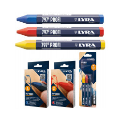 Craies forestieres 3 craies (1 rouge, 1 bleue, 1 jaune) de marque LYRA, référence: B9669800