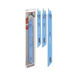 Lames de scie sabre bi-metal pour metaux 2 lames 225 mm 18 tpi (1,4 mm) de marque Kreator, référence: B9677100