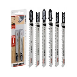 Lames de scie sauteuse hcs pour bois - coupe droite 2 lames 100 mm 6 tpi (4 mm) 'U' Coupe rapide de marque Kreator, référence: B9677600