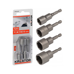 Embouts a douille magnetique 4 douilles 13 / 15 / 17 / 19 mm de marque Kreator, référence: B9679200