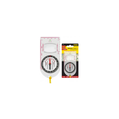 Boussole plaquette avec loupe 105 x 54 mm 2° 60 g - OUTIFRANCE 