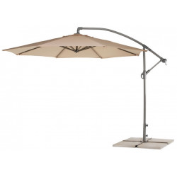 Parasol déporté VIENA-300 - Aluminium finition anthracite - Toile beige - HEVEA