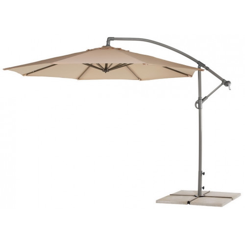 Parasol déporté VIENA-300 - Aluminium finition anthracite - Toile beige - HEVEA