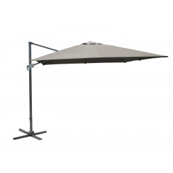 Parasol déporté aluminium 3 x 3 m – toile taupe – mât royal grey – rotation 360° de marque PROLOISIRS, référence: J5190900