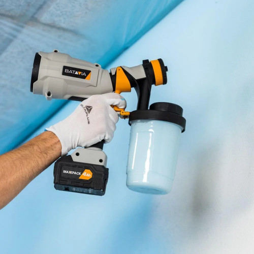 Pistolet à peinture sans fil - 18V - Réservoir 900 ml - Débit réglable - Batavia