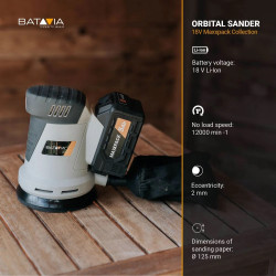 Ponceuse excentrique sans fil - Maxxpack 18V - Ø125 mm - vendue sans batterie ni chargeur - Batavia