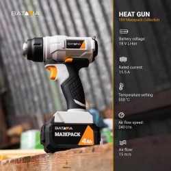 Décapeur thermique sans fil - Maxxpack 18V - 550°C - vendu sans batterie ni chargeur - Batavia