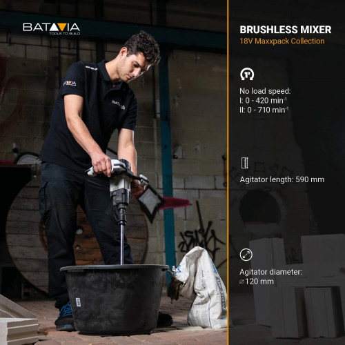 Mélangeur sans fil brushless - Maxxpack 18V - Ø120 mm - Batavia