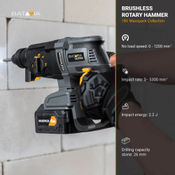 Marteau perforateur SDS+ Brushless sans fil - Maxxpack 18V - 4 fonctions - vendu sans batterie ni chargeur - Batavia