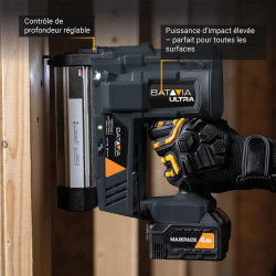 Cloueuse et agrafeuse sans fil - Maxxpack 18V - 18GA Ultra - vendue sans batterie ni chargeur - Batavia
