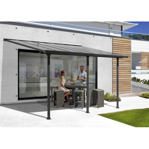 Toit terrasse aluminium - TT3042AL gris anthracite - 12,83 m² - polycarbonate 6 mm - HABRITA