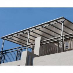 Toit terrasse aluminium - TT3042AL gris anthracite - 12,83 m² - polycarbonate 6 mm - HABRITA