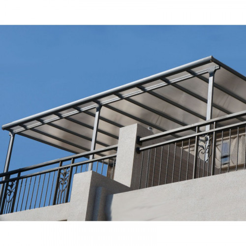 Toit terrasse aluminium - TT3042AL gris anthracite - 12,83 m² - polycarbonate 6 mm - HABRITA