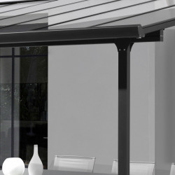 Toit terrasse aluminium - TT3042AL gris anthracite - 12,83 m² - polycarbonate 6 mm - HABRITA