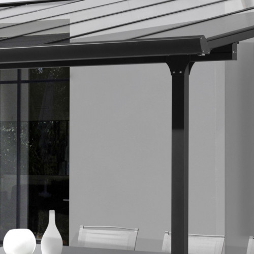 Toit terrasse aluminium - TT3042AL gris anthracite - 12,83 m² - polycarbonate 6 mm - HABRITA