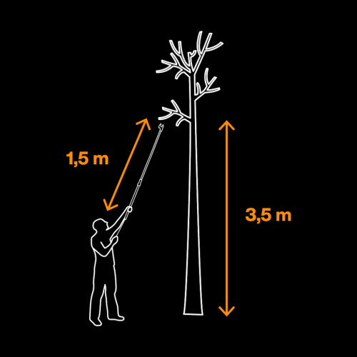 Sécateur longue portée Fiskars Solid 1,5 m - coupe branches difficiles d’accès - FISKARS