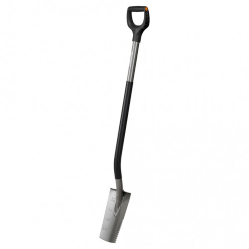 Petite bêche ergonomique - grise - coupe racines et sols rocheux - FISKARS