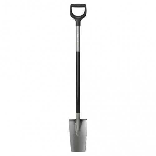Petite bêche ergonomique - grise - coupe racines et sols rocheux - FISKARS
