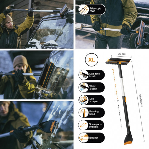 Brosse à neige télescopique - X-Series 96 à 121 cm - voiture SUV et utilitaire - FISKARS