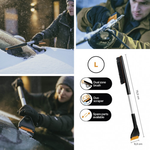 Brosse à neige - Plus 76 cm - grattoir à glace voiture - FISKARS