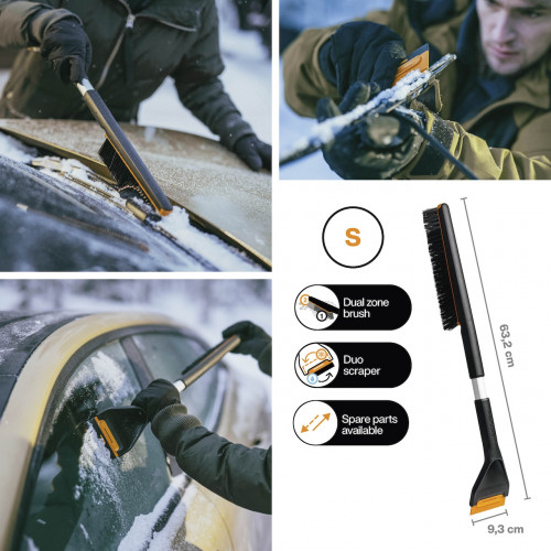 Brosse à neige - Plus courte - grattoir à glace voiture - FISKARS