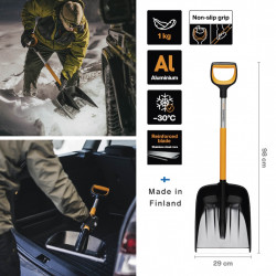 Pelle à neige télescopique - X-Series 71,5 cm - déblayage voiture - FISKARS