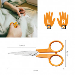 Ciseaux Micro-Tip - Classic 13 cm ambidextres - découpe de précision couture et loisirs créatifs - FISKARS