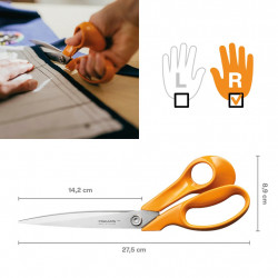 Ciseaux de tailleur - Classic 27 cm pour droitier - coupe tissus épais et multicouches - FISKARS