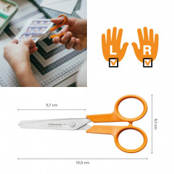 Ciseaux de loisir - Classic 13 cm ambidextres - coupe papier et loisirs créatifs - FISKARS