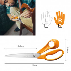 Ciseaux de tailleur - Classic 25 cm pour droitier - coupe tissus et matériaux épais - FISKARS