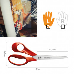 Ciseaux - gaucher  - lames inversées acier inox coupe précise durable - FISKARS