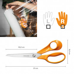 Ciseaux - droitier - acier inox lames facettées coupe précise durable - FISKARS