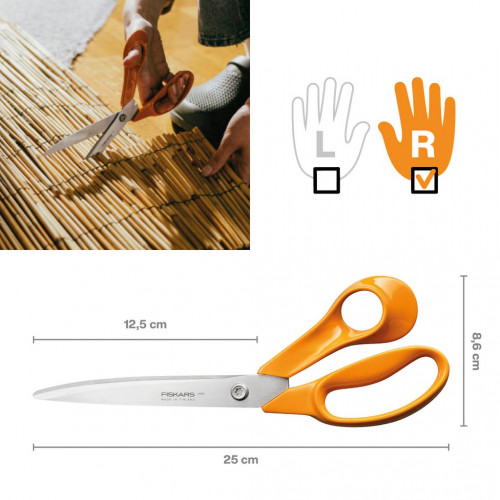 Ciseaux - longue lame  - acier inox coupe précise durable - FISKARS