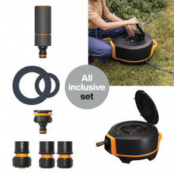 Dévidoir automatique - X-Series Waterwheel XL avec tuyau 20 m - chariot d’arrosage mobile 360° - FISKARS