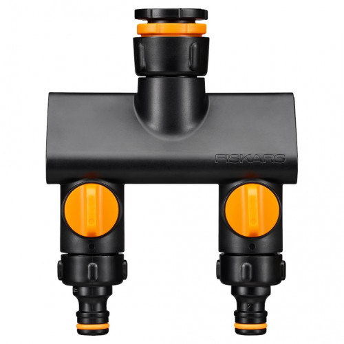 Raccord 2 voies - Comfort avec vannes on/off - répartiteur robinet arrosage universel - FISKARS