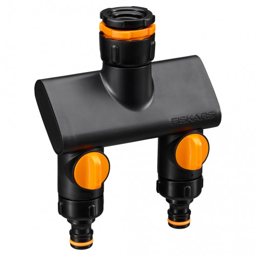 Raccord 2 voies - Comfort avec vannes on/off - répartiteur robinet arrosage universel - FISKARS