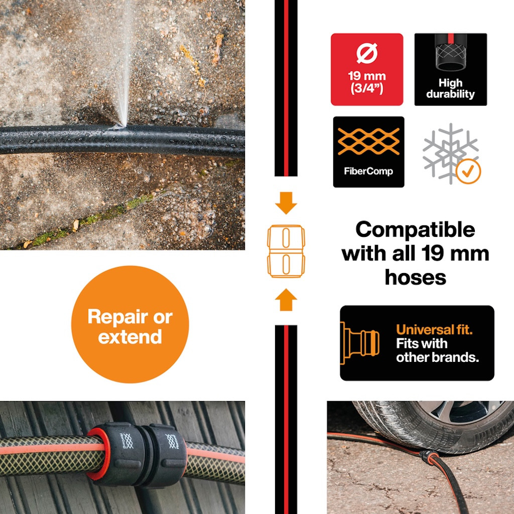 Raccord réparateur FiberComp 19 mm jonction tuyau arrosage 34 universelle