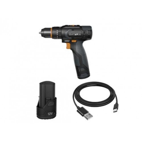 Perceuse-visseuse à percussion sans fil - Fixxpack 12 V - usage perçage et vissage avec batterie - Batavia