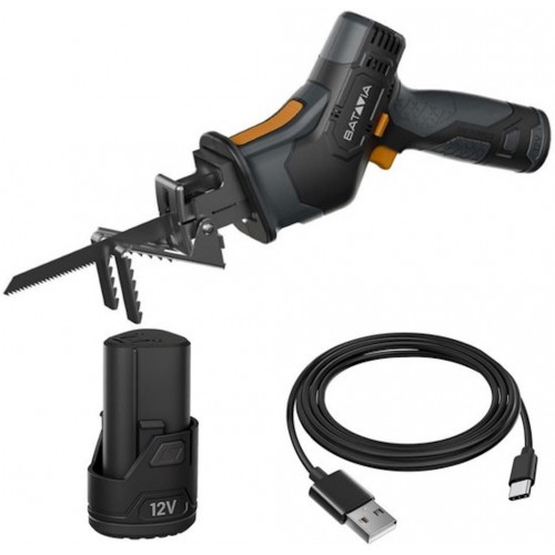 Scie sabre sans fil - Fixxpack 12V (avec batterie 2Ah et câble) - usage jardin et atelier - Batavia