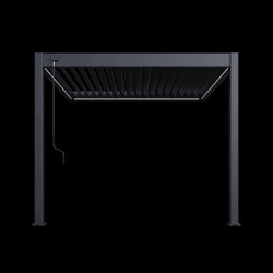 Pergola adossée VS 3 x 3 m à lames doubles orientables - aluminium - étanche avec drainage intégré - Ombréa