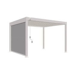 Pergola autoportante 6 x 3 m avec 2 stores de 3 m - aluminium anthracite et blanc - toiture bioclimatique étanche - Ombréa