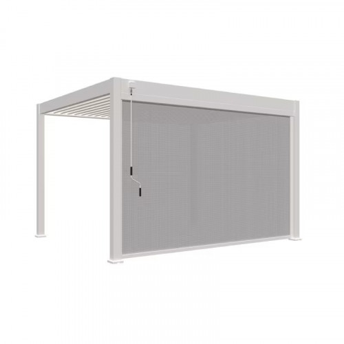 Pergola autoportante 6 x 4 m avec 2 stores de 3 m - aluminium blanc - toiture bioclimatique étanche - Ombréa