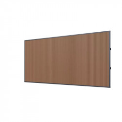 Panneau brise-vue composite 5 m - lames verticales effet teck - Ombréa
