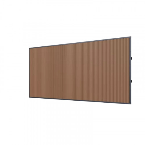 Panneau brise-vue composite 5 m - lames verticales effet teck - Ombréa