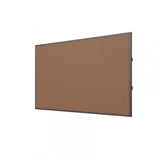 Panneau brise-vue composite 4 m - lames verticales effet teck - Ombréa